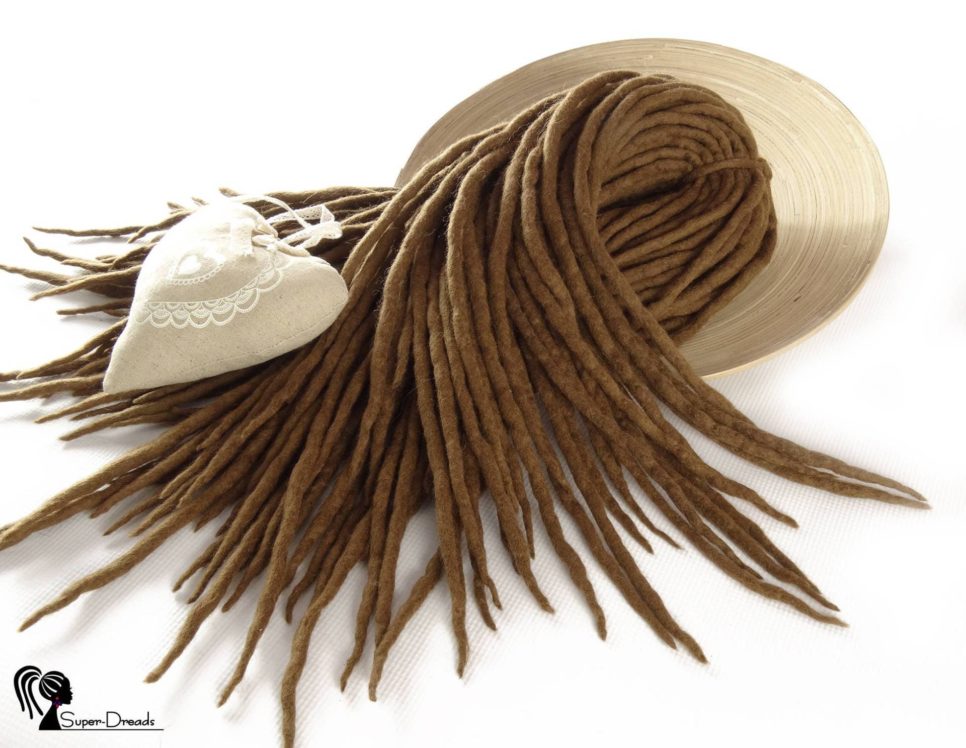 Hellbraune Wolle Dreadlocks Erweiterungen Bronze Merino Doppelendige Dreads von Etsy - SuperDreadsArt