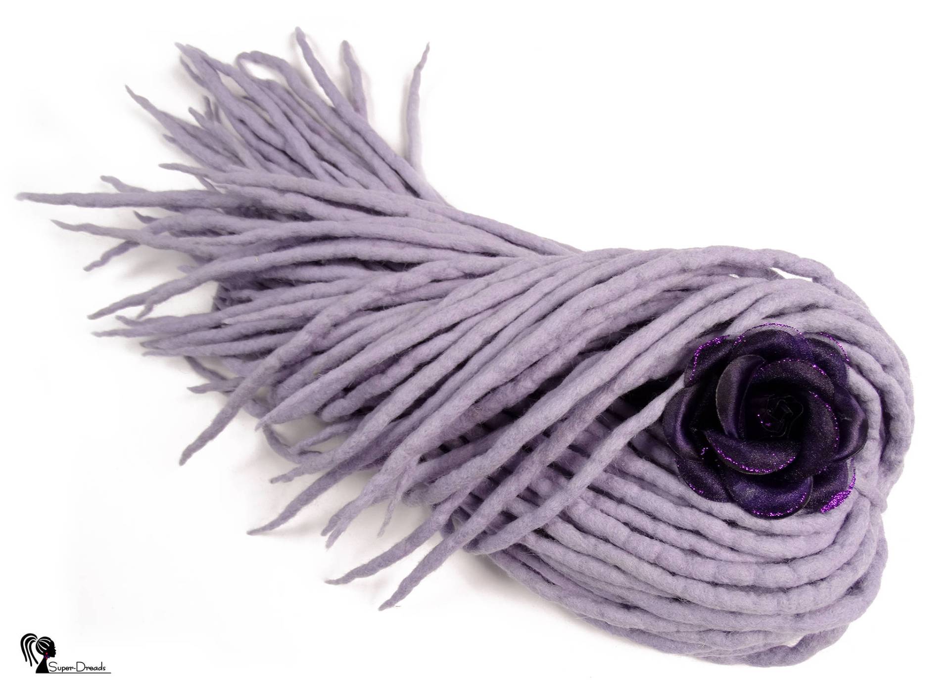 Lavendel Wolle Dreadlocks Hell Lila, Doppelendig, Handgemacht von Etsy - SuperDreadsArt