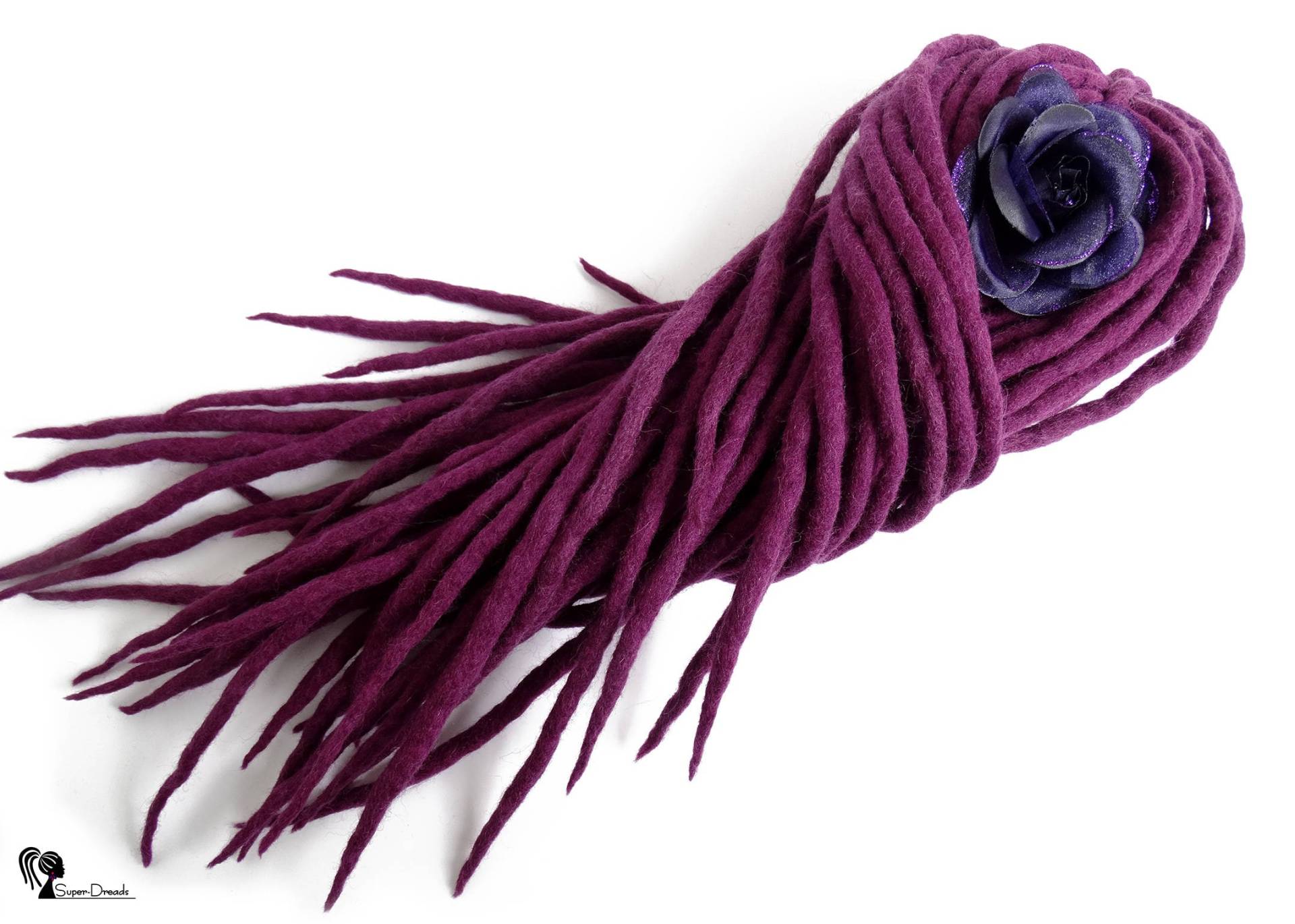 Lila Wolle Dreadlocks, Dreadlocks Erweiterungen, Doppelendig, Royal Purple von Etsy - SuperDreadsArt