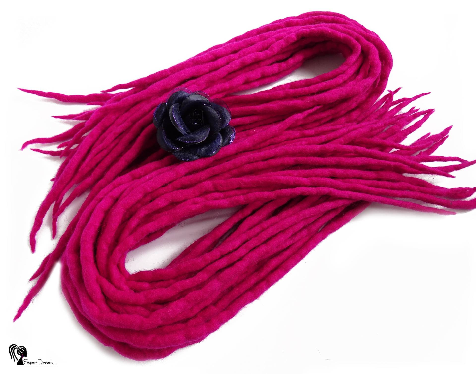 Pinke Wolle Dreads Magenta Doppelende Dreads Erweiterungen von Etsy - SuperDreadsArt