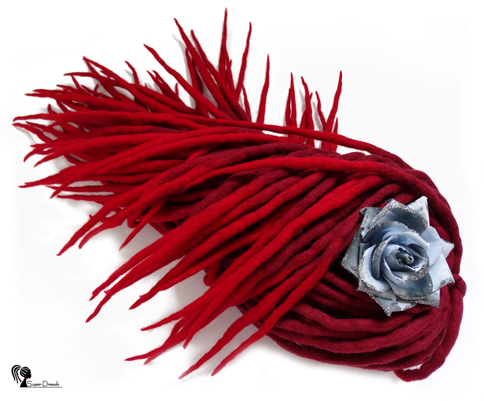 Rote Wolle Dreadlocks, Burgundy Ombre Dreads, Dreadlocks Erweiterungen, Doppelendig, Wild Rose von Etsy - SuperDreadsArt