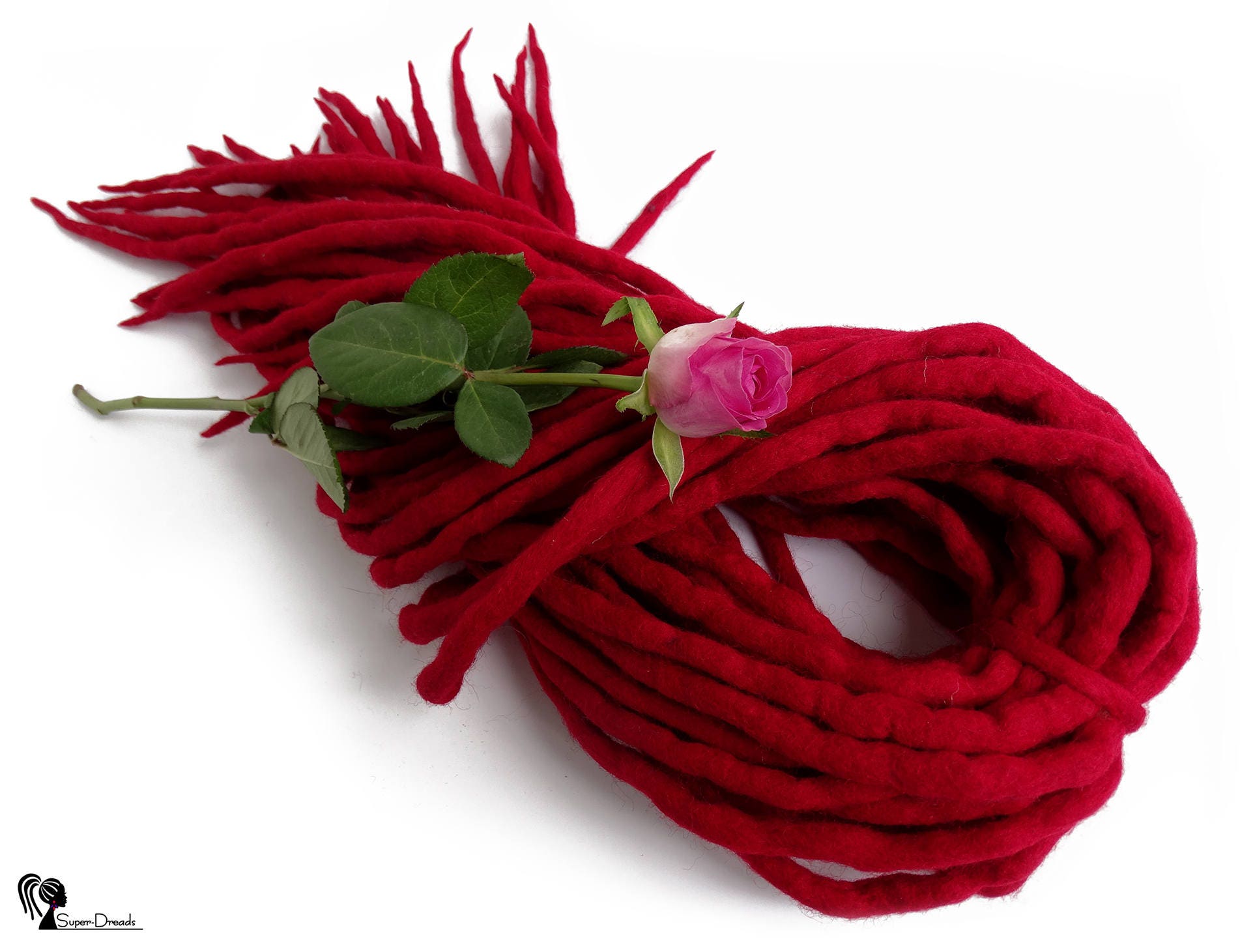 Rote Wolle Dreadlocks Handgefertigte Doppelende Dreads von Etsy - SuperDreadsArt