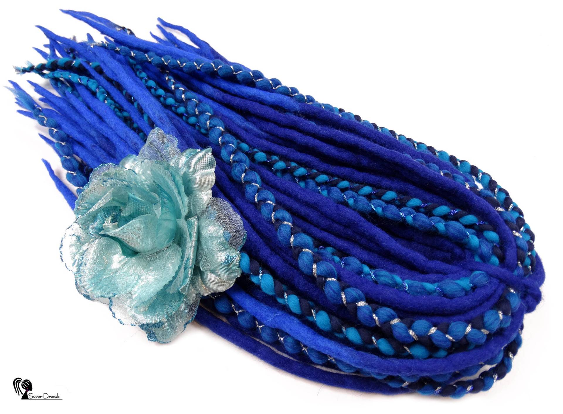 Saphir Blaue Wolle Dreadlocks Erweiterungen Karneval Zöpfe von Etsy - SuperDreadsArt