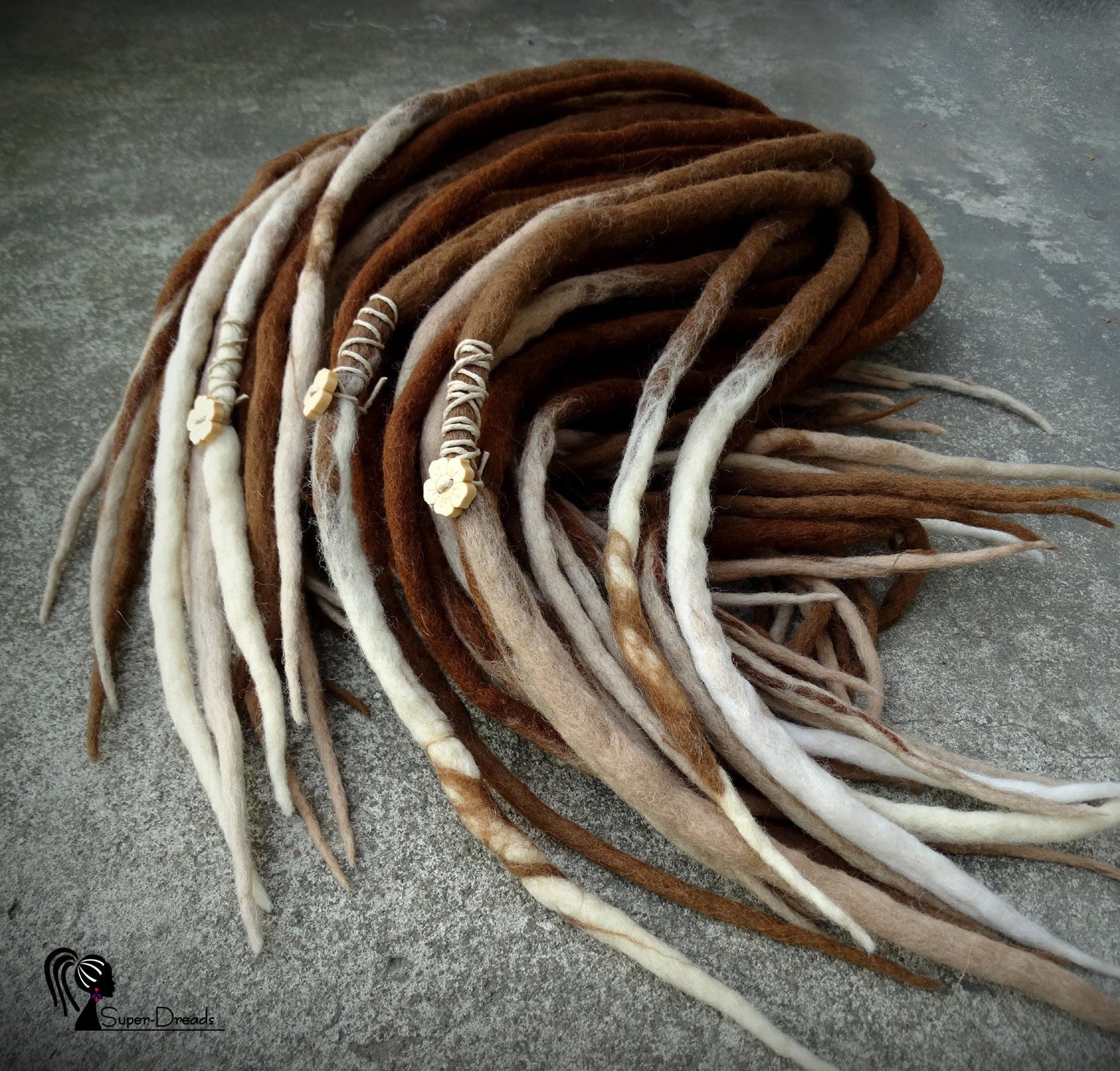 Wolle Dreadlocks Braun Bis Blondes Ombre, Doppelendig, Boho Haar von Etsy - SuperDreadsArt