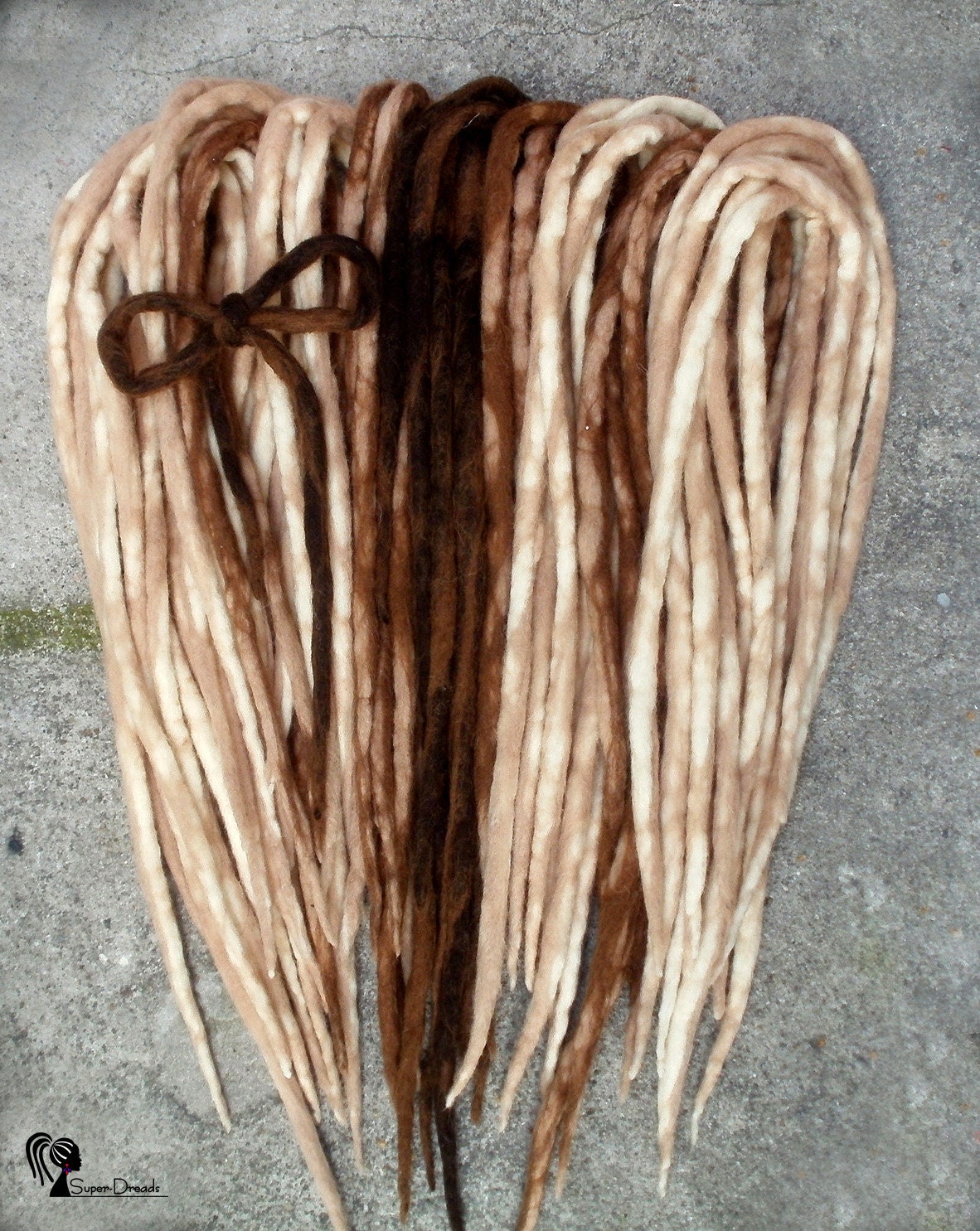 Wolle Dreadlocks Braun Blonde Dreads, Boho Hippie Stil, Komplettes Set De von Etsy - SuperDreadsArt