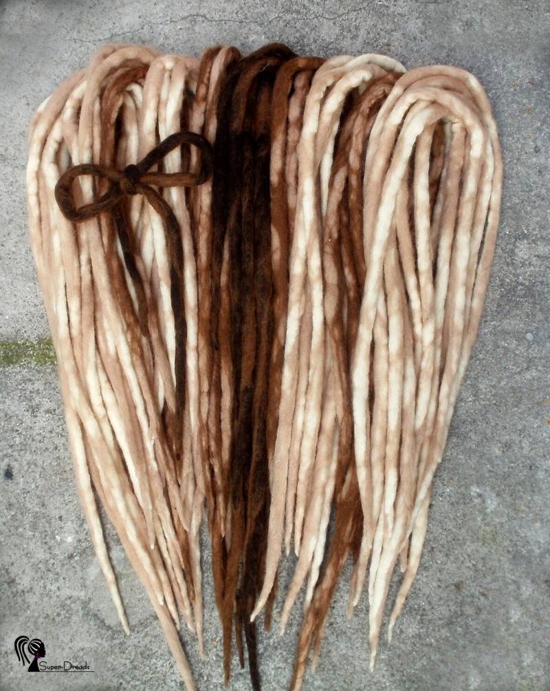 Wolle Dreadlocks Braun Blonde Dreads, Boho Hippie Stil, Komplettes Set De von Etsy - SuperDreadsArt