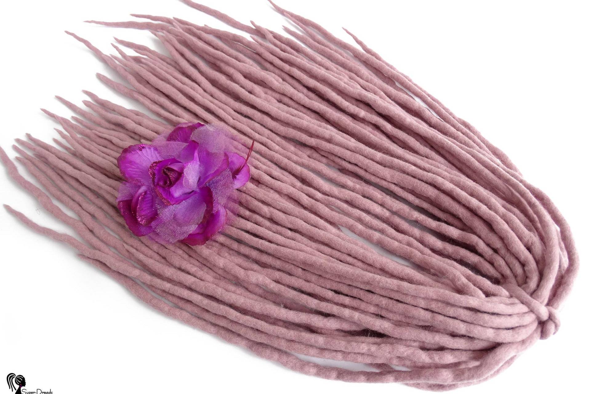 Wolle Dreadlocks Erweiterungen Pastel Dirty Pink Merino, Doppelendes Boho Haar von Etsy - SuperDreadsArt
