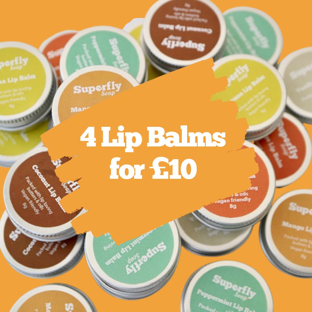 Vier Lippenbalsam Rabatt/Handgefertigter Natürliche Vegan Artisan Superfly Seife Vier Lippenbalsam Rabatt/Handgefertigter Natürliche Vegan Artisan Superfly Seife von Etsy - SuperflySoap