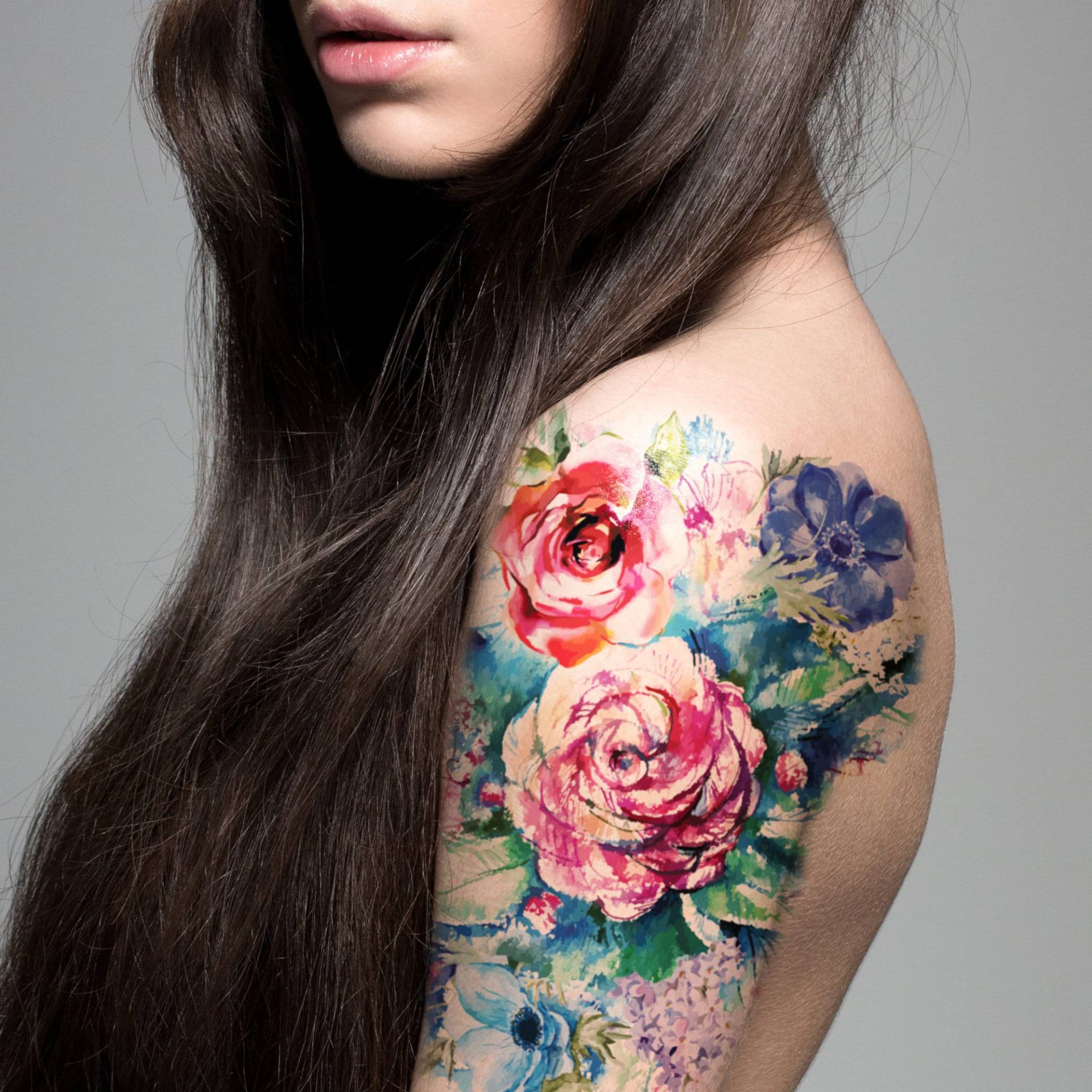 Supperb Große Temporäre Tattoos - Aquarell Malerei Sommerblumen von Etsy - SupperbTattoos