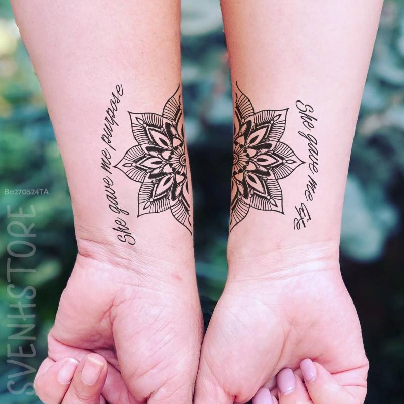 Mutter Tochter Lotus Temporäres Tattoo, Familie Passendes Wasserdichtes Fake Tattoo von Etsy - SvenHStore