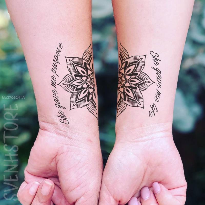 Mutter Und Tochter Temporäres Tattoo, Sie Gab Mir Das Leben, Zweck Lotus Wasserdicht Fake Tattoo Für Frau, Muttertagsgeschenk von Etsy - SvenHStore