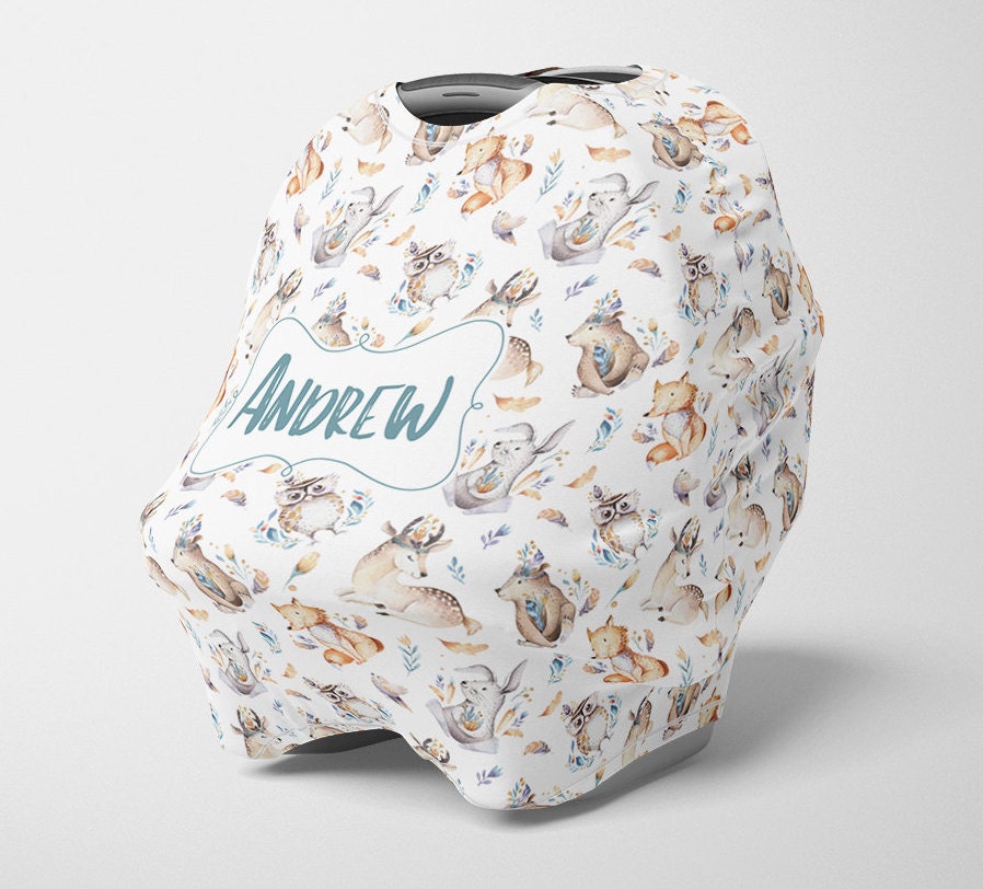 Personalisierte Woodland Autositz Überdachung, Dehnbar Abdeckung, Junge 4 in 1 Abdeckung Benutzerdefinierte Stillbezug von Etsy - SweetBabyDays