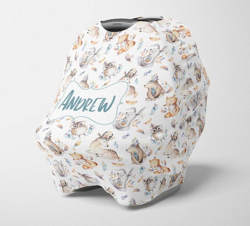 Personalisierte Woodland Autositz Überdachung, Dehnbar Abdeckung, Junge 4 in 1 Abdeckung Benutzerdefinierte Stillbezug von Etsy - SweetBabyDays