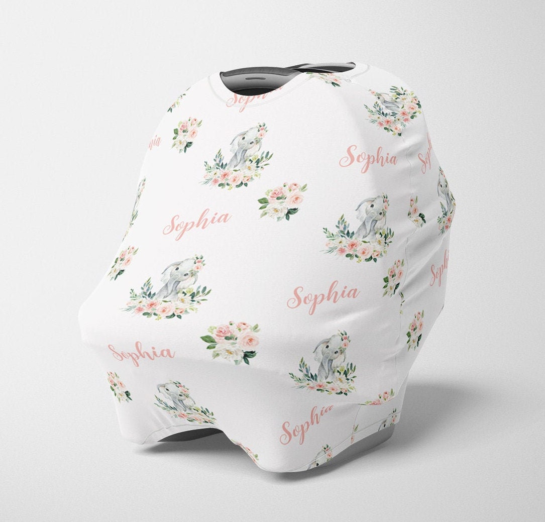 Personalisierter Autositz Baldachin, Mädchen Dehnbarer Autositzbezug, Blumen 4 in 1 Abdeckung, Pflegebezug von Etsy - SweetBabyDays