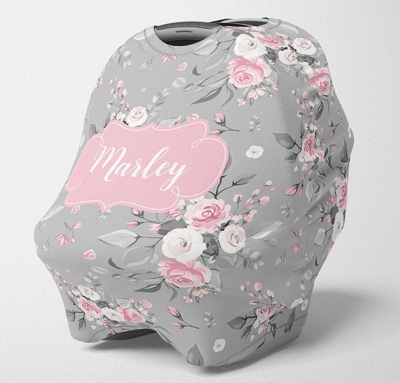 Personalisierter Autositz Baldachin, Mädchen Dehnbarer Autositzbezug, Personalisierter Blumen 4 in 1 Abdeckung, Pflegebezug Sc139 von Etsy - SweetBabyDays