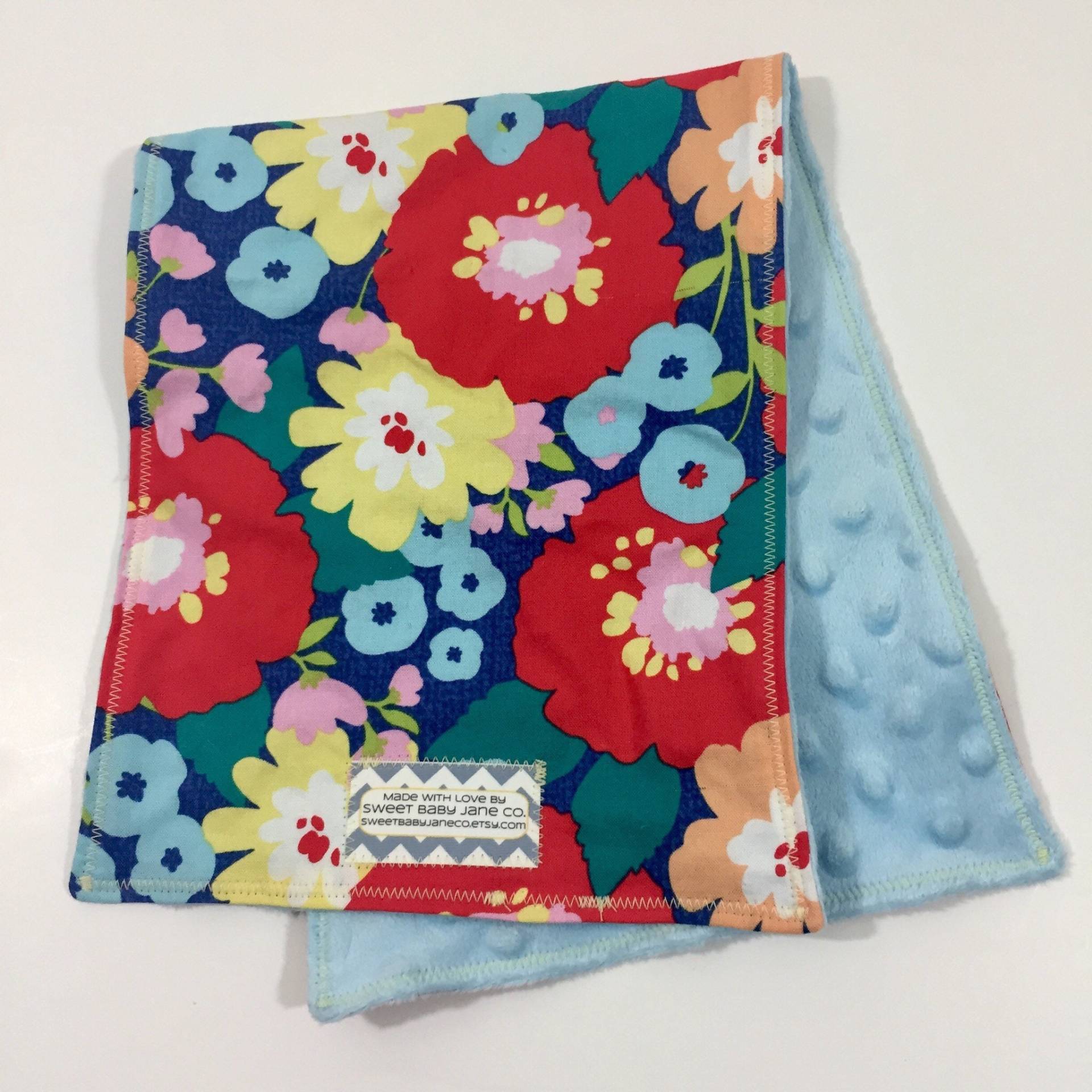 Funky Blumen Minky Spucktuch - Baby-Dusche-Geschenk Mess Rag Vintage Floral Baby Hippie von Etsy - SweetBabyJaneCo