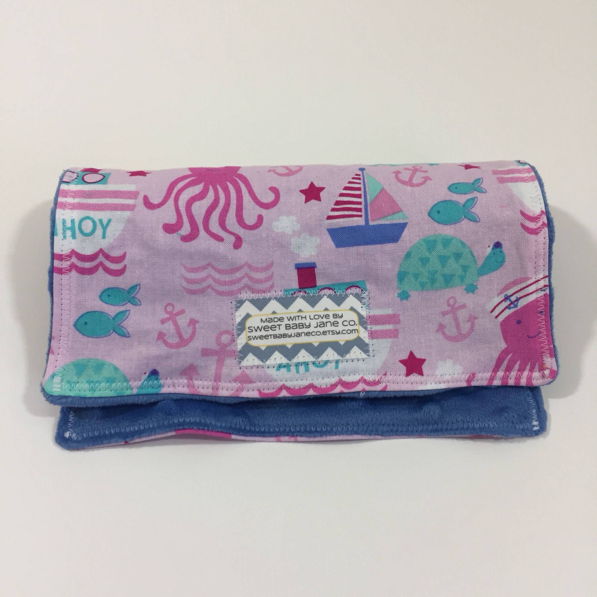 Nifty Nautical Minky Spucktuch - Baby-Dusche-Geschenk Mess Rag Rosa Mädchen von Etsy - SweetBabyJaneCo