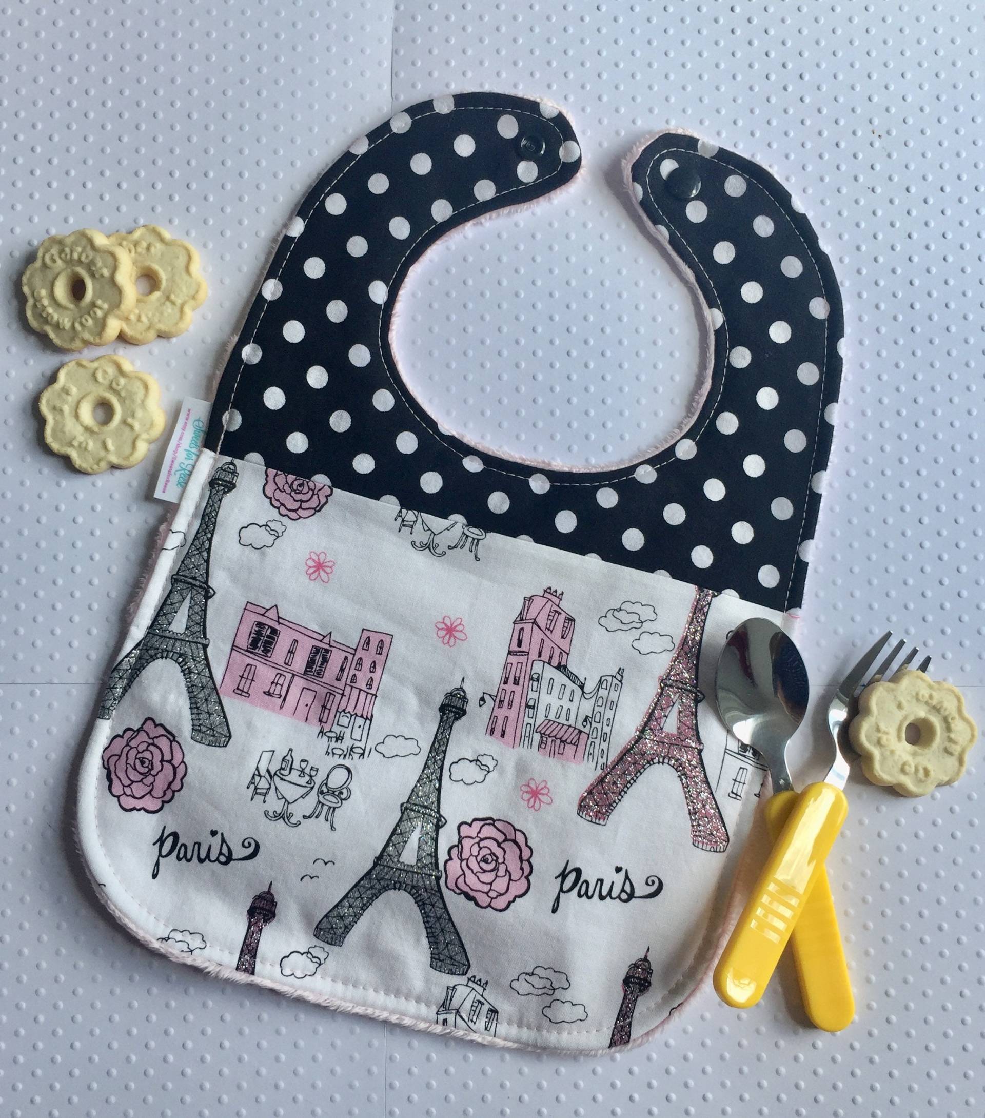 Paris Lätzchen - Schwarz, Weiß, Pink | 24 Monate von Etsy - SweetsforReese