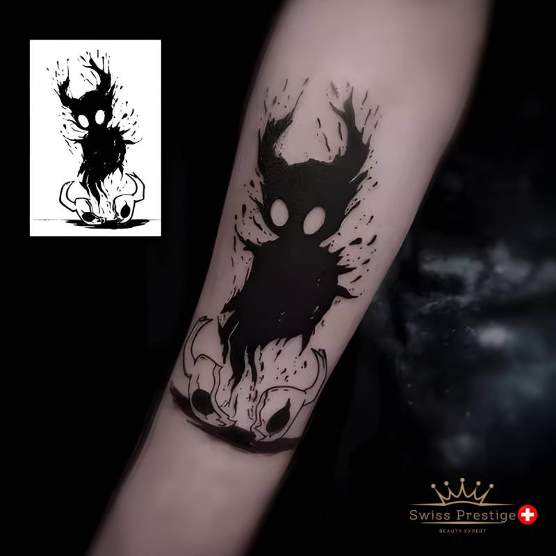 Dark Demon Temporary Tattoo - Gothic 12x8cm Wasserfest & Hautverträglich Anime/Tinten-stil | Hält 3-10 Tage von Etsy - SwissPrestige