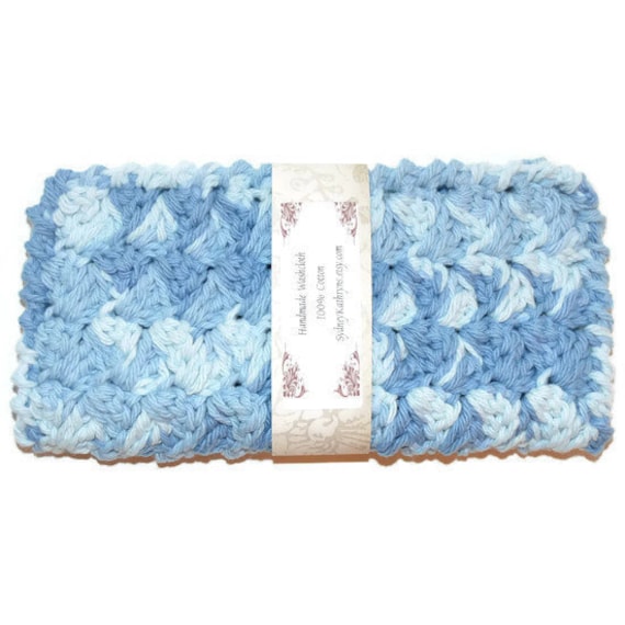 Gehäkeltes Geschirrtuch, Fancy Gesichtstuch, Blauer Spa Waschlappen, Waschtuch, Gesichtswäsche von Etsy - SydneyKathryns
