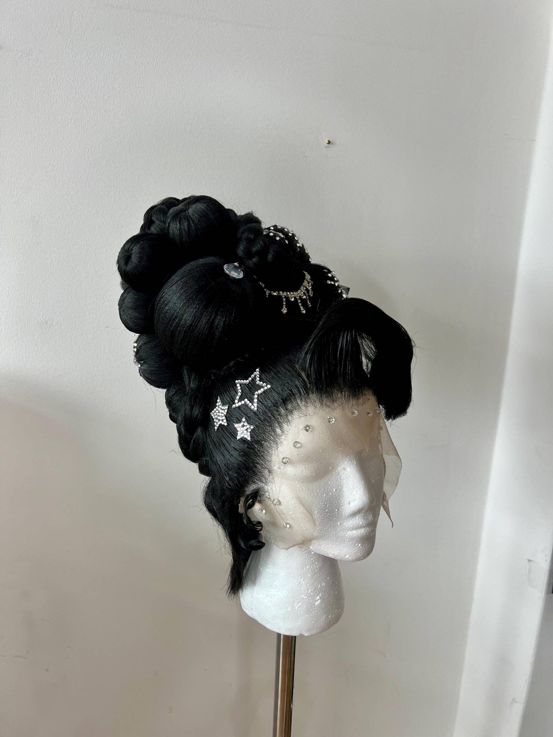 Schwarze Spitze Front Hochsteckfrisur Ziehen Perücke von Etsy - SymbaCloset