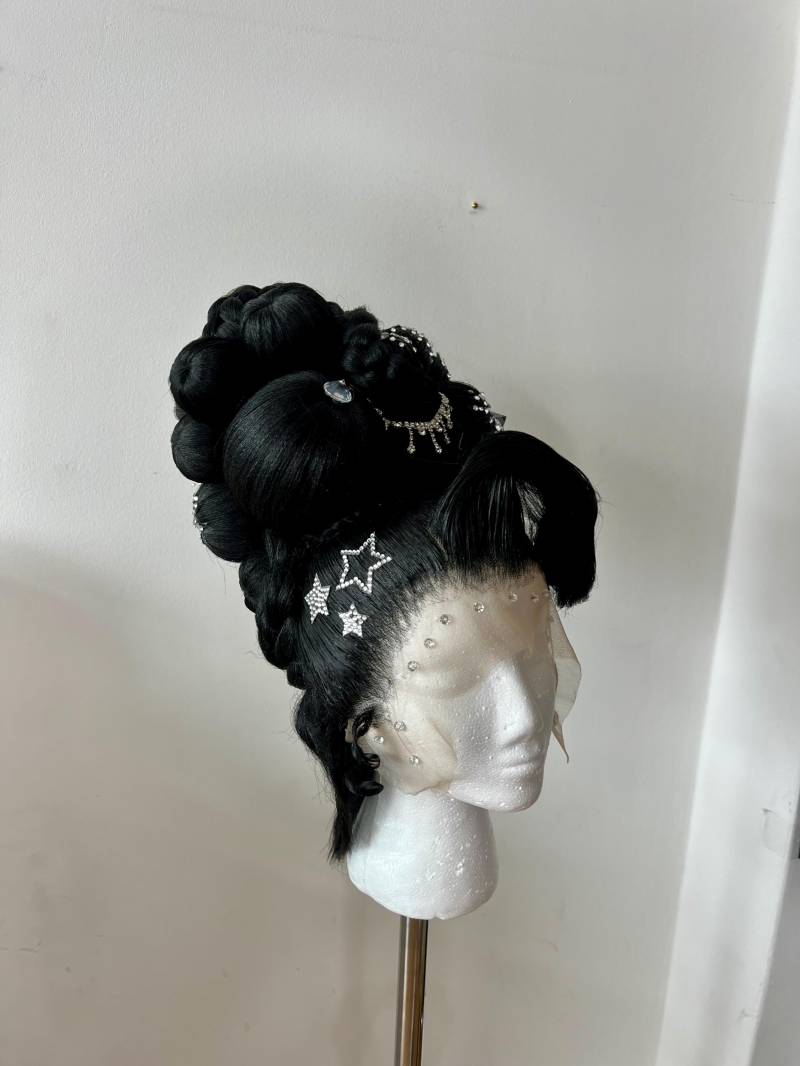 Schwarze Spitze Front Hochsteckfrisur Ziehen Perücke Schwarze Spitze Front Hochsteckfrisur Ziehen Perücke von Etsy - SymbaCloset