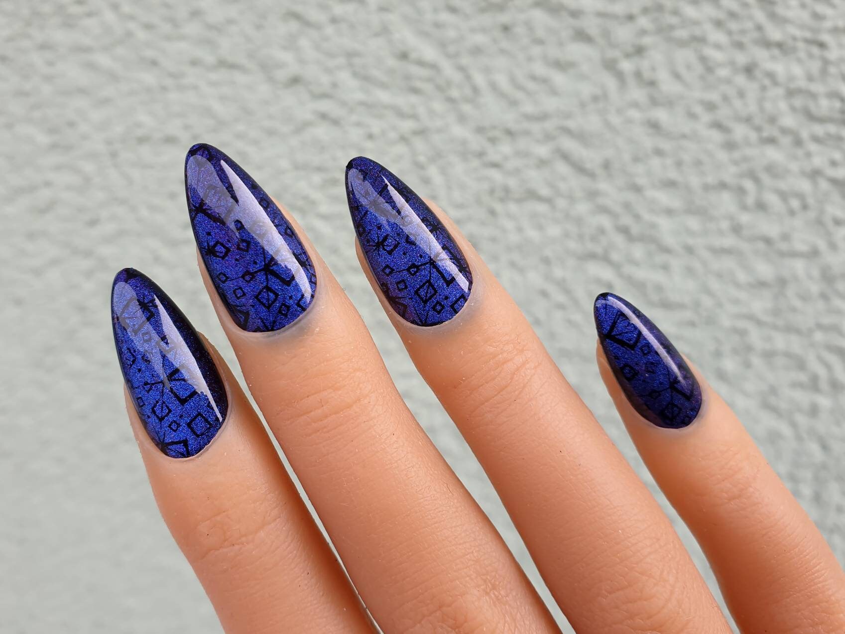 Chamäleon Blaues Katzenauge Press On Nails von Etsy - SymbelNails