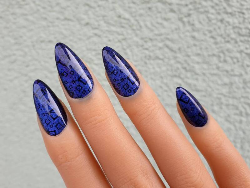 Chamäleon Blaues Katzenauge Press On Nails von Etsy - SymbelNails