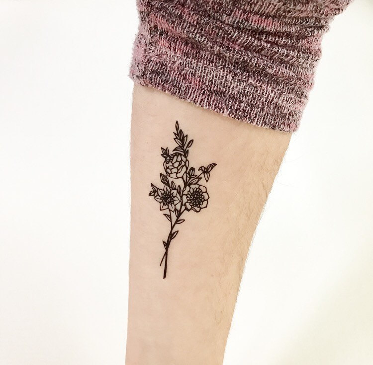 Blume | 2Er-Set - Temporäres Tattoo Blume | 2Er-Set - Temporäres Tattoo von Etsy - TATTOODAY