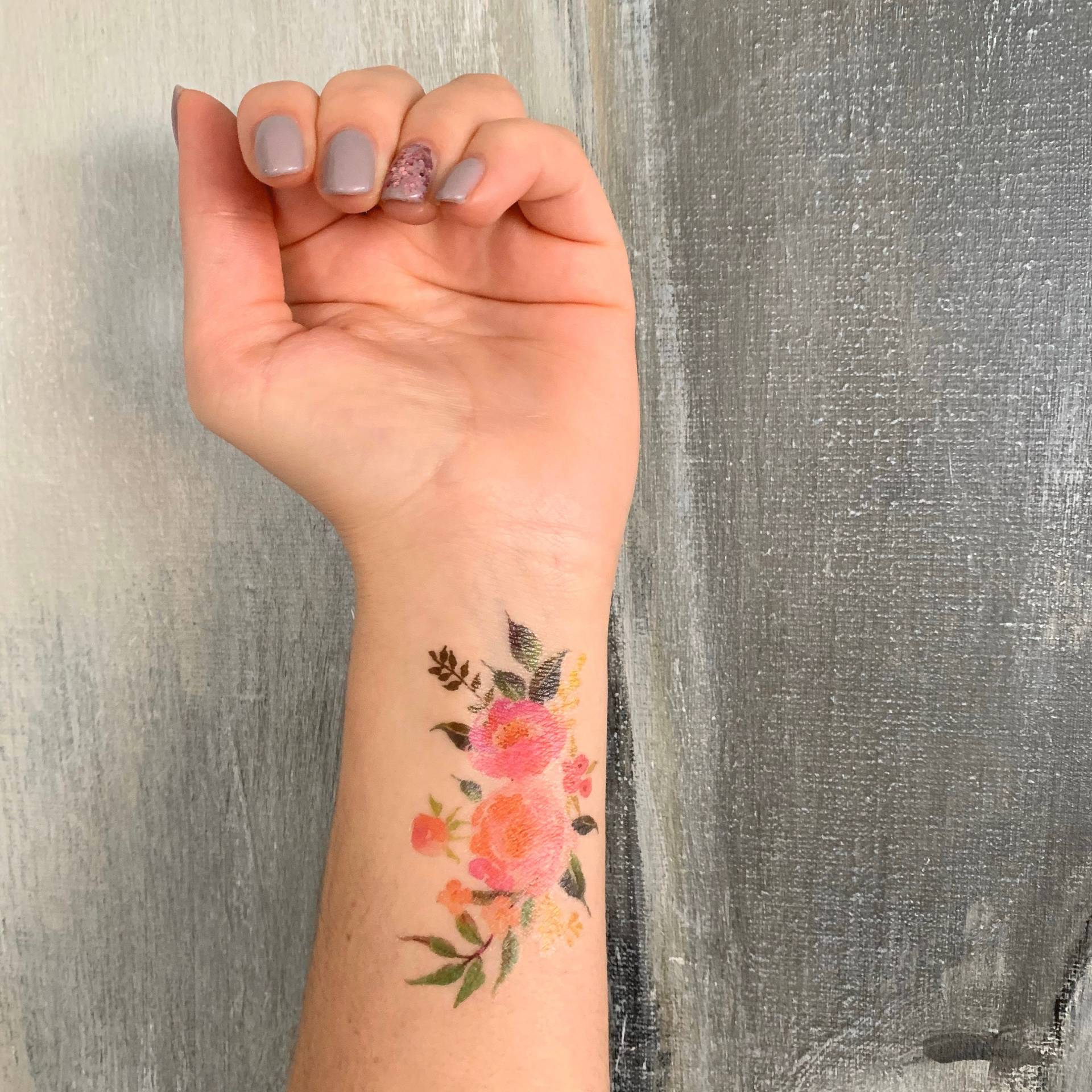 Blumenfarbe D | 2Er-Set - Temporäres Tattoo Blumenfarbe D | 2Er-Set - Temporäres Tattoo von Etsy - TATTOODAY