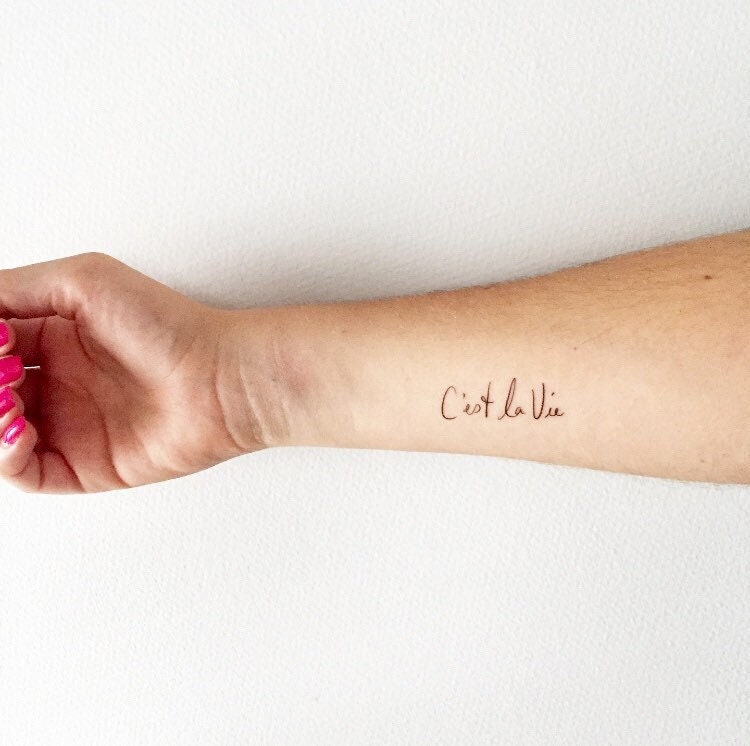 C'est La Vie | 2Er-Set - Temporäres Tattoo von Etsy - TATTOODAY