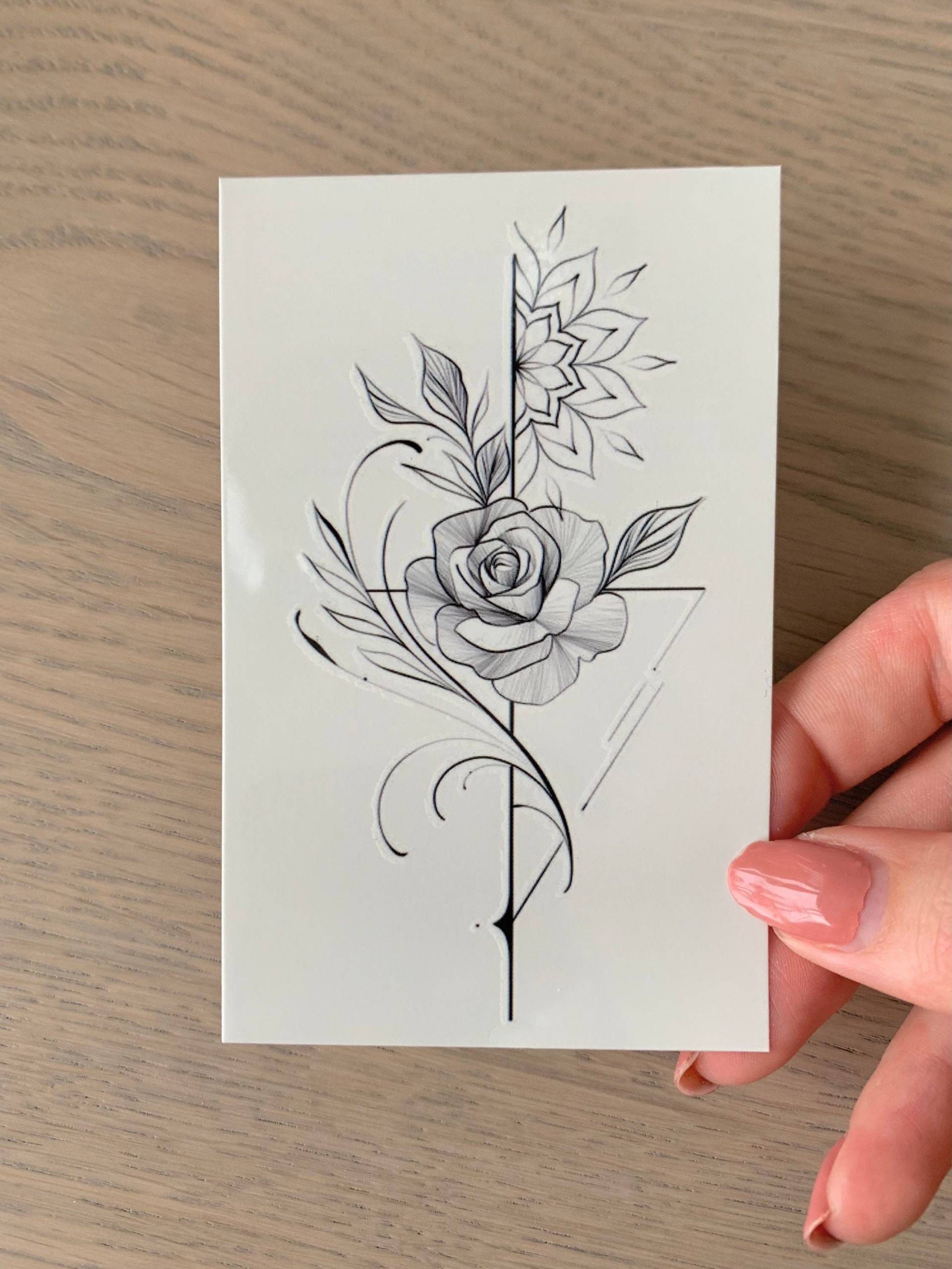 Dreiecksrose | 2Er-Set - Temporäres Tattoo Dreiecksrose | 2Er-Set - Temporäres Tattoo von Etsy - TATTOODAY