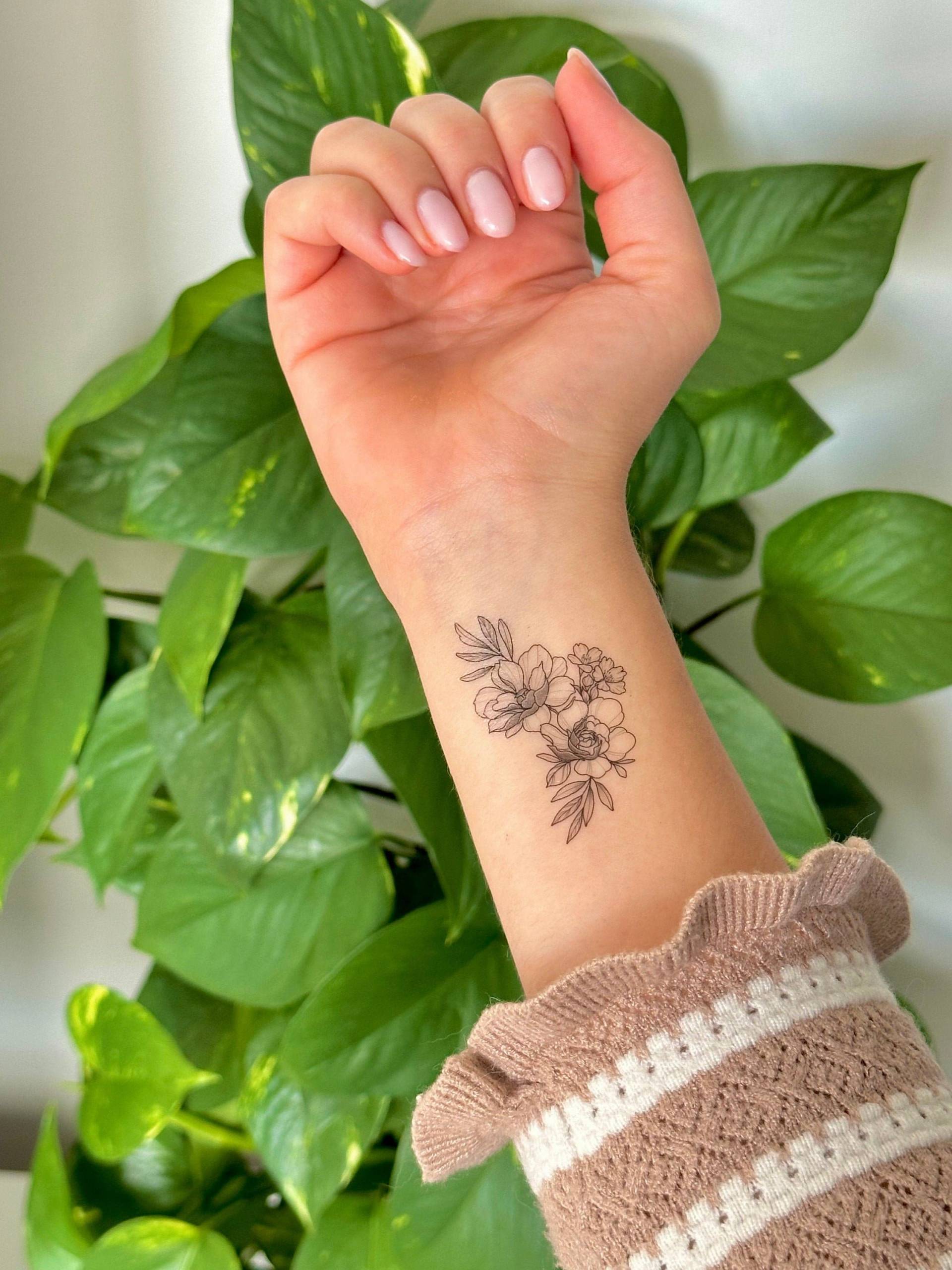 Floral Small B | 2Er-Set - Temporäres Tattoo Floral Small B | 2Er-Set - Temporäres Tattoo von Etsy - TATTOODAY