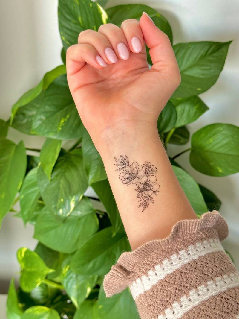 Floral Small B | 2Er-Set - Temporäres Tattoo Floral Small B | 2Er-Set - Temporäres Tattoo von Etsy - TATTOODAY
