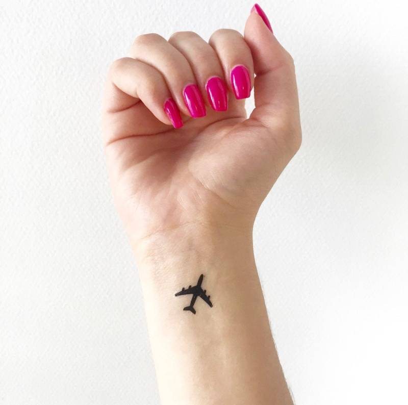 Flugzeug Klein | 2Er-Set - Temporäres Tattoo von Etsy - TATTOODAY