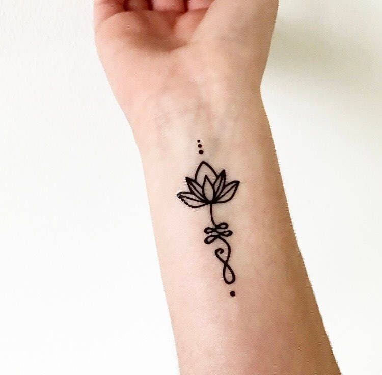 Unalome Lotus | 2Er-Set - Temporäre Tattoos Unalome Lotus | 2Er-Set - Temporäre Tattoos von Etsy - TATTOODAY
