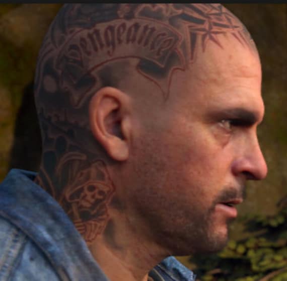 Boozer Temporäre Tattoos, William Gray Aus Days Gone Head Designs Für Cosplay von Etsy - TATTOOSBYFRENZYFLARE