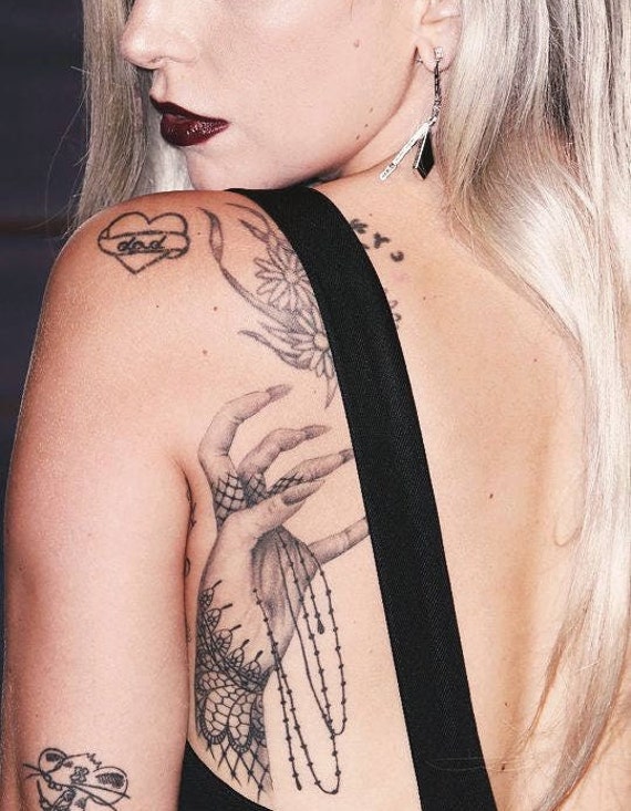 Lady Gaga Cosplay Temporäre Tattoos. Gaga's Inspirierte Tattoos von Etsy - TATTOOSBYFRENZYFLARE