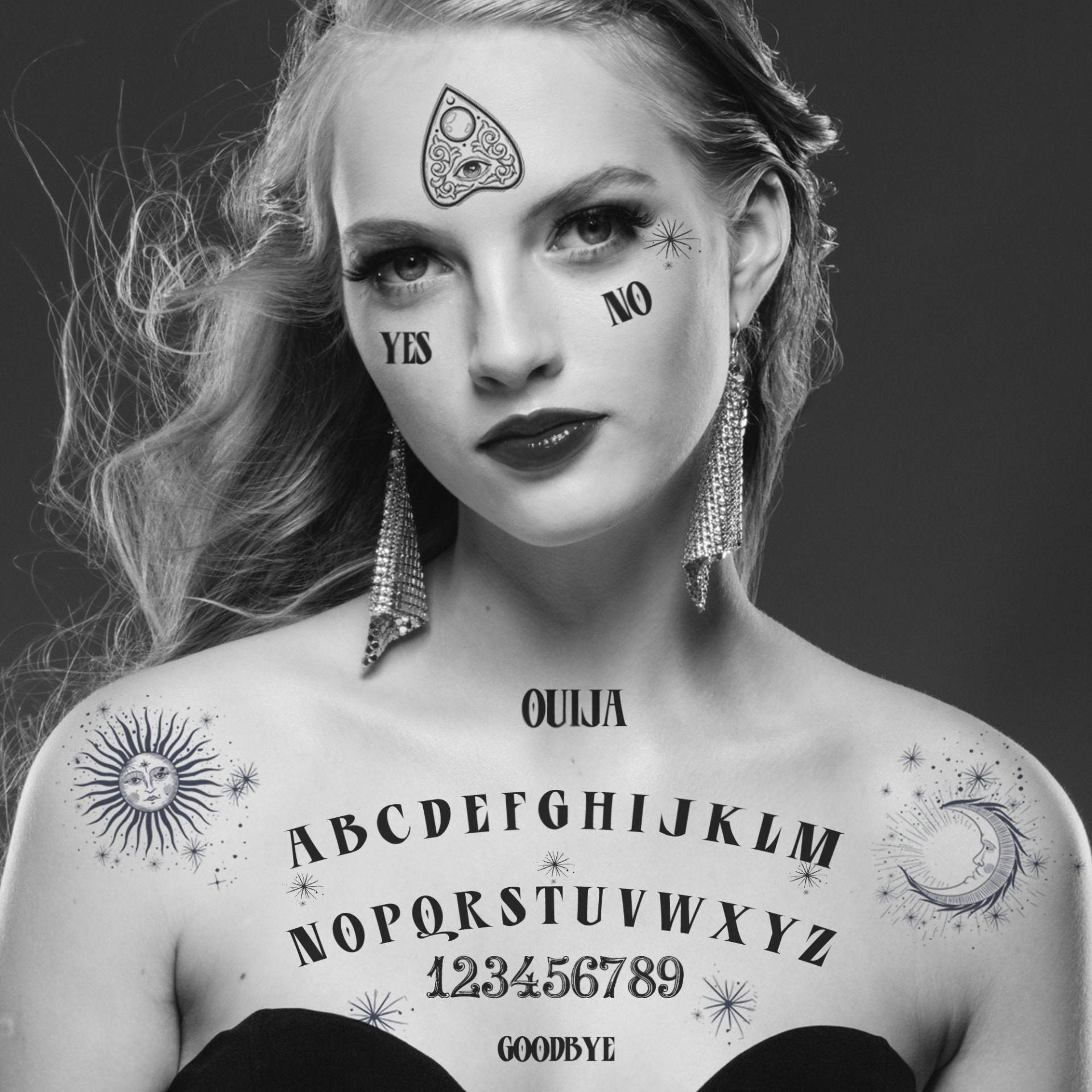 Ouija Board Temporäre Tattoos. Esoterik Kostüm Für Halloween Party. Unisex Stil, Erwachsene Oder Kinder Ouija Board Temporäre Tattoos. Esoterik Kostüm Für Halloween Party. Unisex Stil, Erwachsene Oder Kinder von Etsy - TATTOOSBYFRENZYFLARE