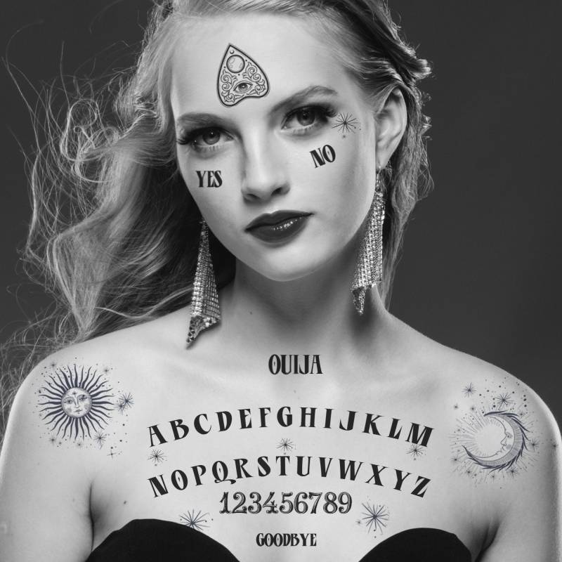 Ouija Board Temporäre Tattoos. Esoterik Kostüm Für Halloween Party. Unisex Stil, Erwachsene Oder Kinder von Etsy - TATTOOSBYFRENZYFLARE