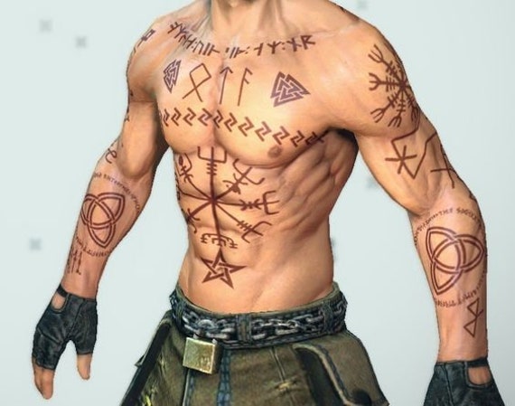 Riccun. Wikinger Cosplay Tattoos. Runen Und Symbole. Welt Der Finsternis von Etsy - TATTOOSBYFRENZYFLARE