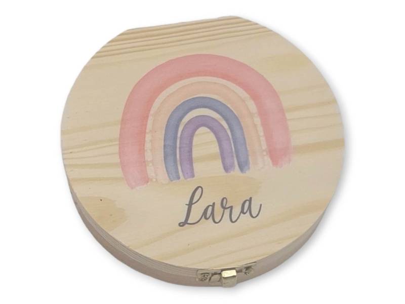 Milchzahndose Personalisiert "Regenbogen Peach"/Milchzahnbox Aus Holz von Etsy - TENII