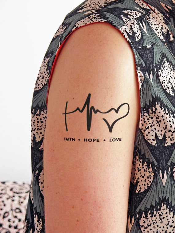 Glaube, Hoffen, Die Liebe - Temporäres Tattoo | 2Er Set von Etsy - TTTattoodotcom