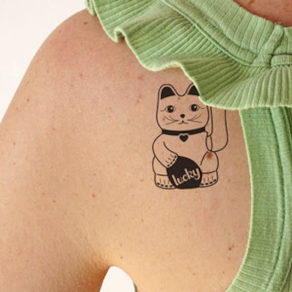 Glückliche Katze - Temporäres Tattoo | 2Er Set Glückliche Katze - Temporäres Tattoo | 2Er Set von Etsy - TTTattoodotcom