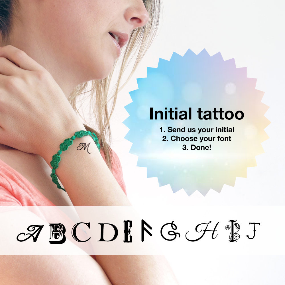 Initial - Benutzerdefinierte Temporäre Tattoos | 2Er Set von Etsy - TTTattoodotcom