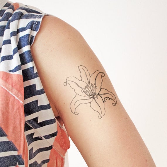Lilien Blumen - Temporäres Tattoo | 2Er Set Lilien Blumen - Temporäres Tattoo | 2Er Set von Etsy - TTTattoodotcom