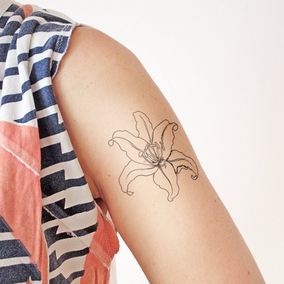 Lilien Blumen - Temporäres Tattoo | 2Er Set Lilien Blumen - Temporäres Tattoo | 2Er Set von Etsy - TTTattoodotcom