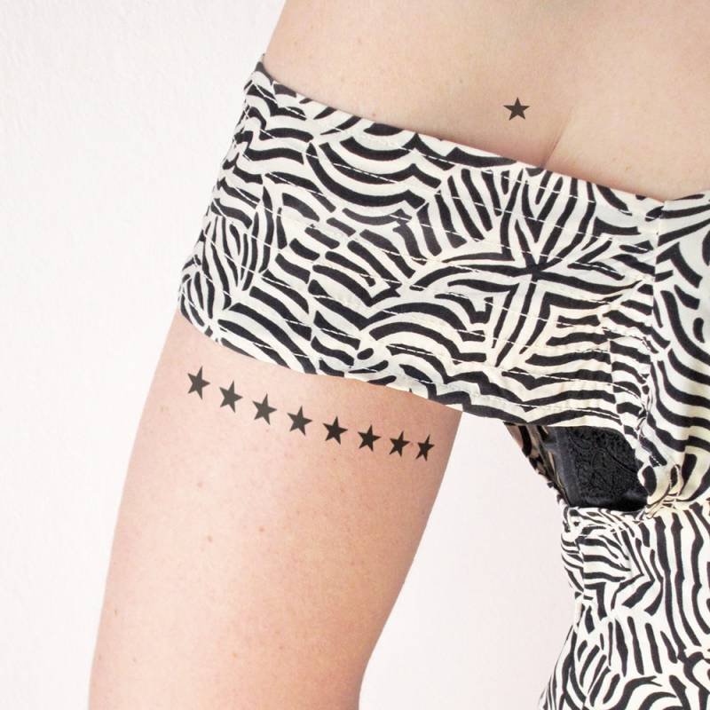 Linie Der Sterne - Temporäres Tattoo | 2Er Set von Etsy - TTTattoodotcom