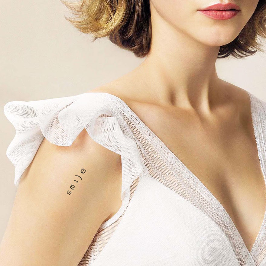 Smile - Temporäres Tattoo | 2Er Set von Etsy - TTTattoodotcom