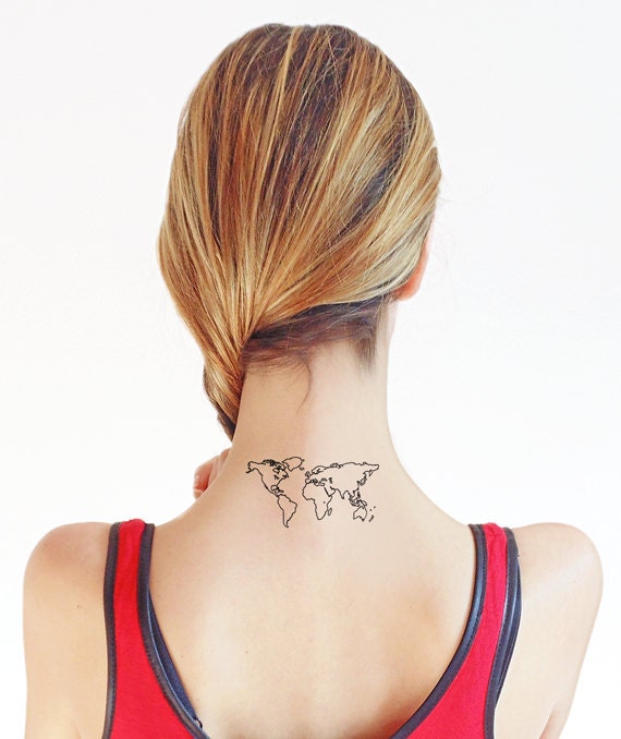 Weltkarte - Temporäres Tattoo | 2Er Set Weltkarte - Temporäres Tattoo | 2Er Set von Etsy - TTTattoodotcom